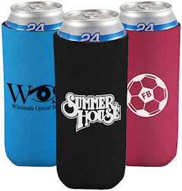 Imprinted Tall Boy Coolie  16 oz Promotional Drink Koozies